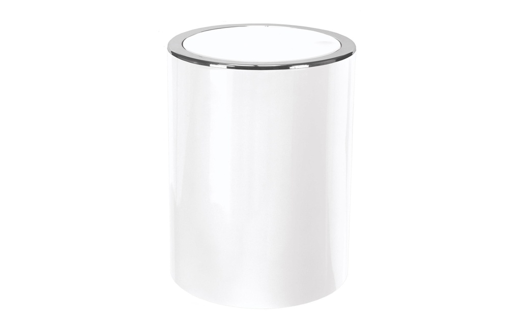 Kleine Wolke Poubelle à bascule Clap Mini 1.5 l, Blanc brillant