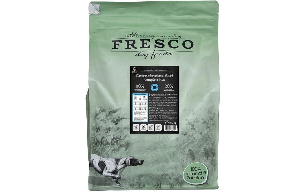 FRESCO Alimentation sèche BARF Complete Plus Turkey, 2.5 kg