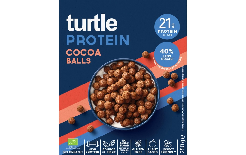 turtle Boules de cacao protéinées bio 250 g