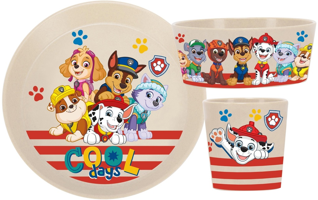 Koziol Service de table pour enfants Connect Paw Patrol, 3 pièces, Sable