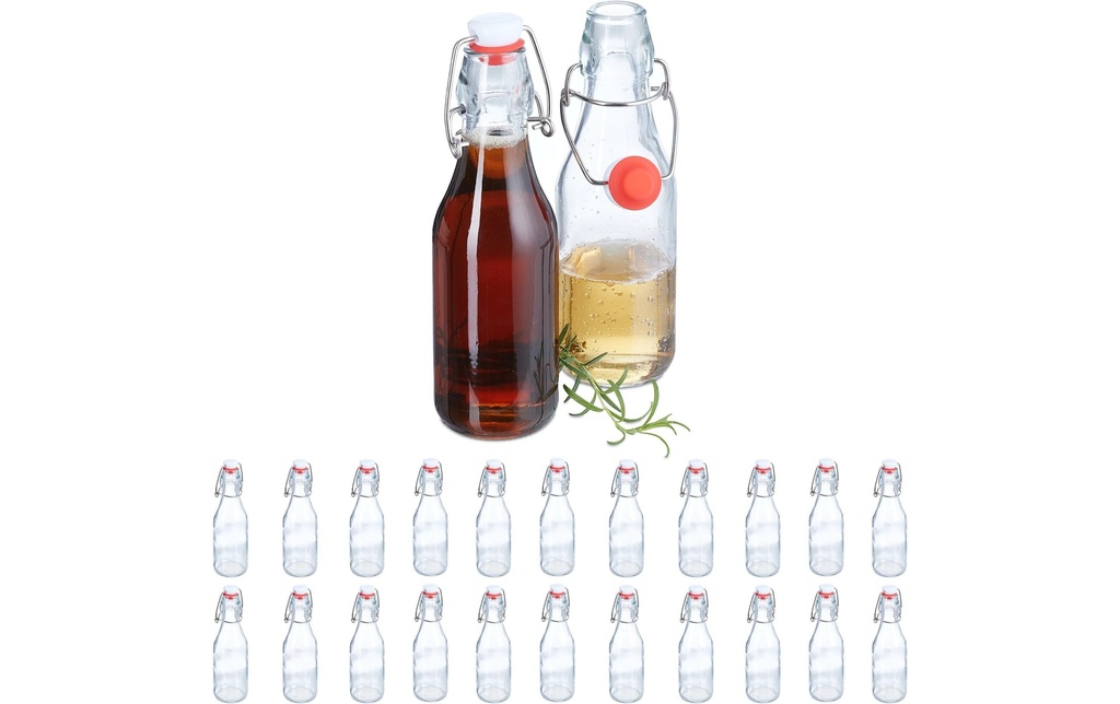 relaxdays Bouteilles pour conserves avec fermeture à étrier 250 ml, 24 Pièce/s