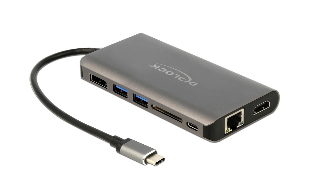Delock Station d'accueil USB 3.1 Typ-C HDMI/DP/USB 3.0/SD/LAN/PD 3.0
