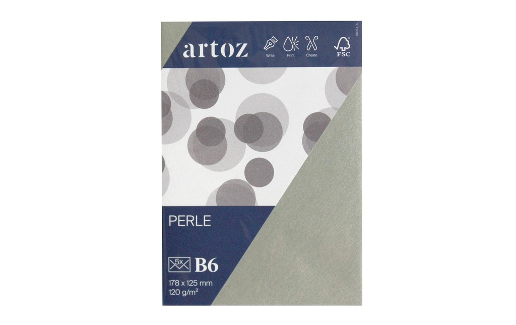 Artoz Enveloppe Perle B6, 5 Pièce/s, Argent