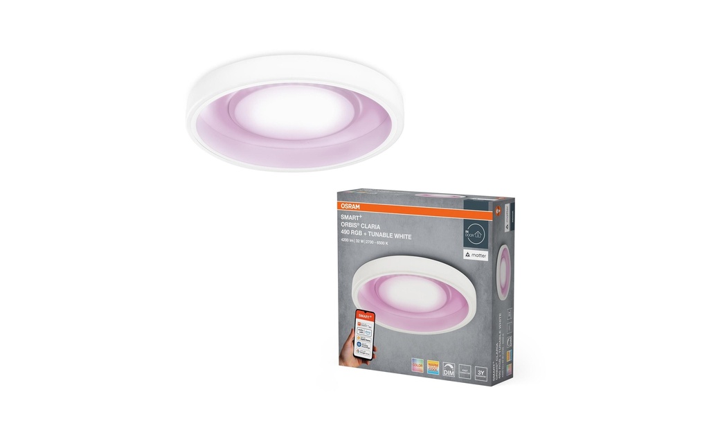 OSRAM Plafonnier SMART+ Matter Claria 490 mm, RGBW