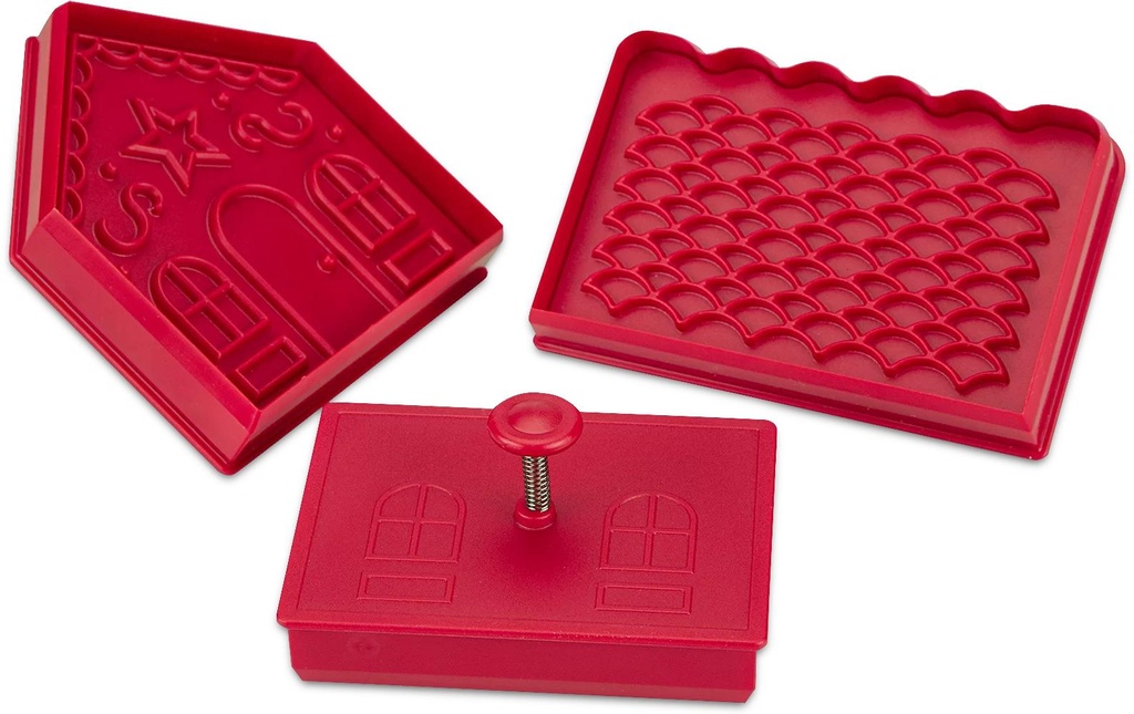 Städter Emporte-pièce pour biscuits Maison des biscuits 3 pièces, 9 x 11 x 9.5 cm, rouge