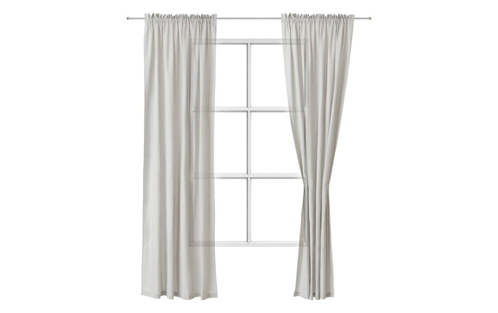 Urbanara Rideau de jour Solana gris clair Lot de 2 140 x 245 cm
