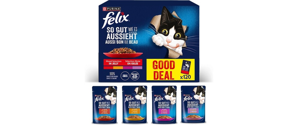 Felix Alimentation humide Viande AGAIL, 120 x 85 g
