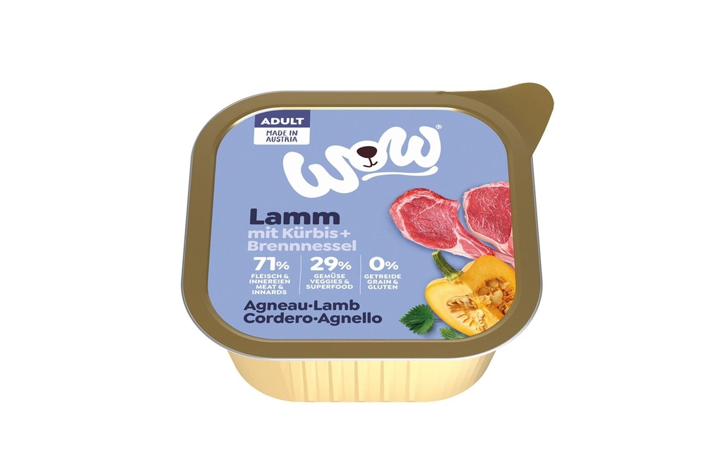 WOW Alimentation humide Adult agneau bol 150g