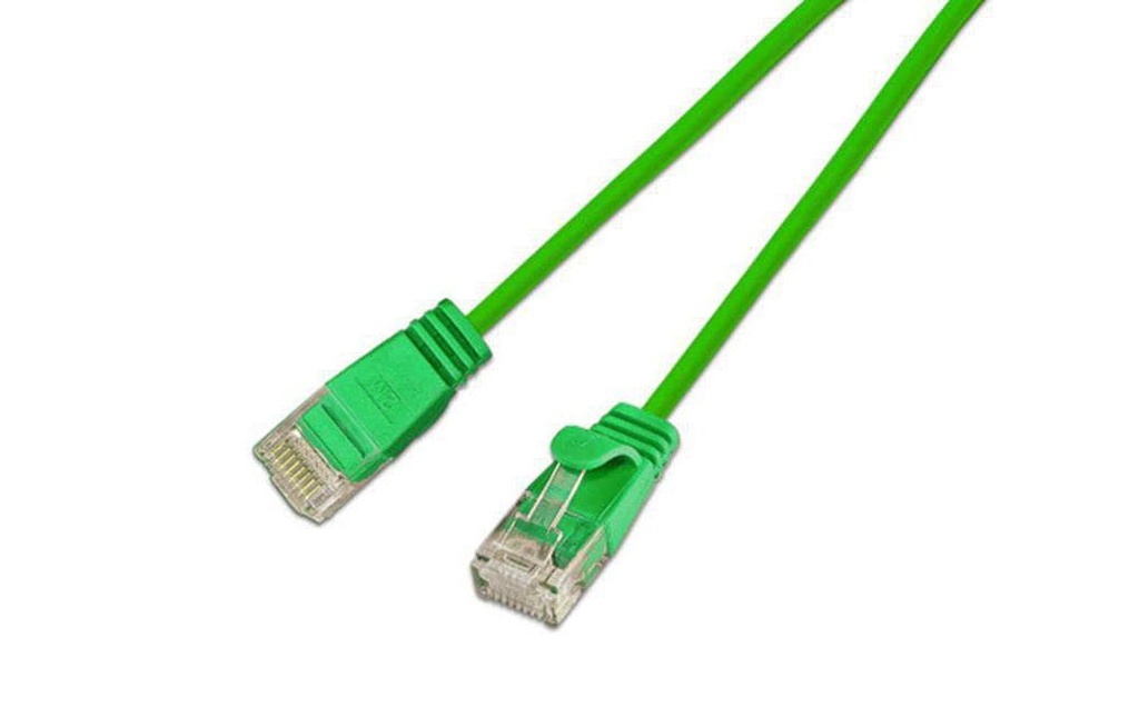 SLIM Câble de raccordement KAT6 Light, rond, U/UTP, Ø 2,8 mm, vert