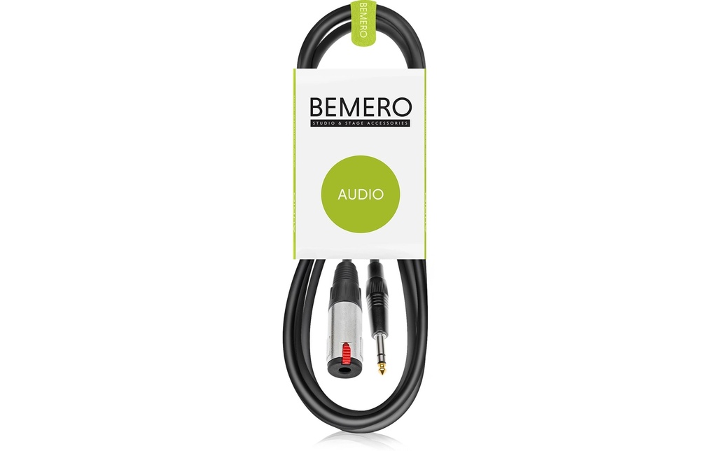 Bemero 6.3 Fiche jack - 6.3 Prise jack 6 m, Noir