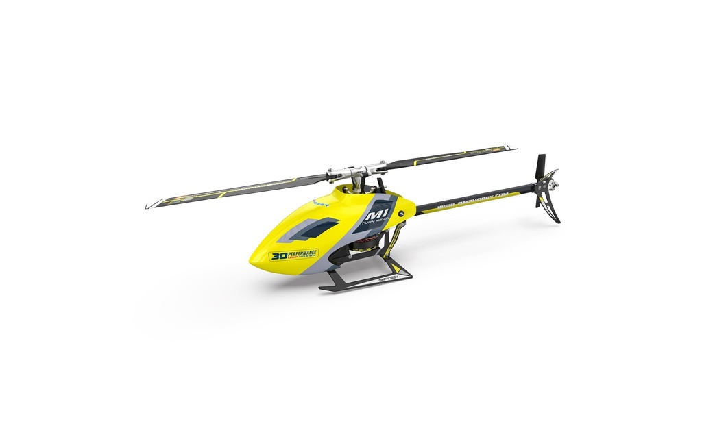OMPHobby Hélicoptère M1 EVO Flybarless, 3D, Jaune BNF