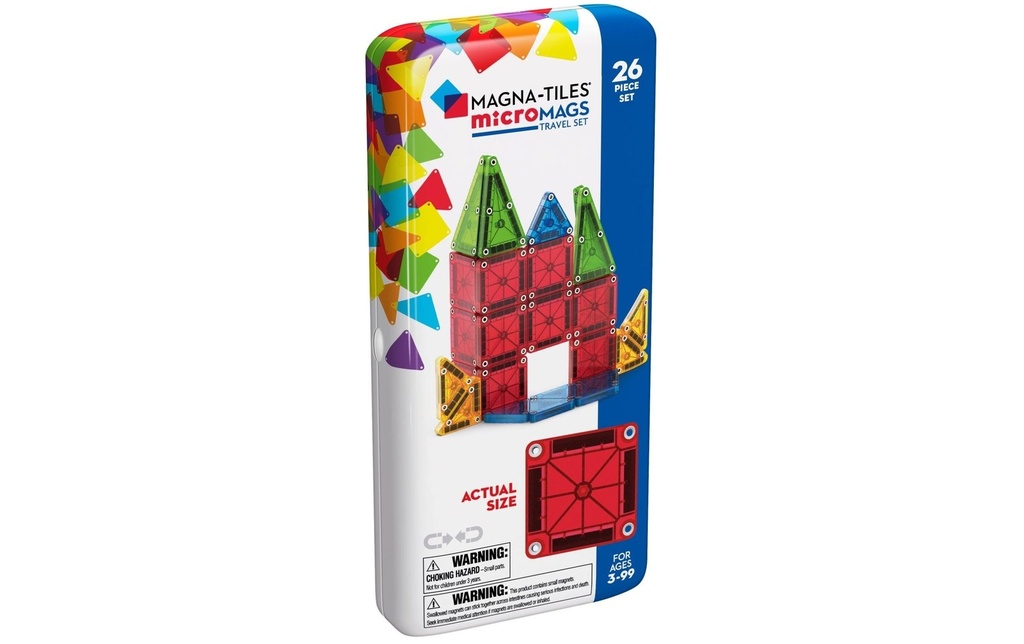 Magna-Tiles Modèle construction microMAGS Kit de voyage 26 pièces