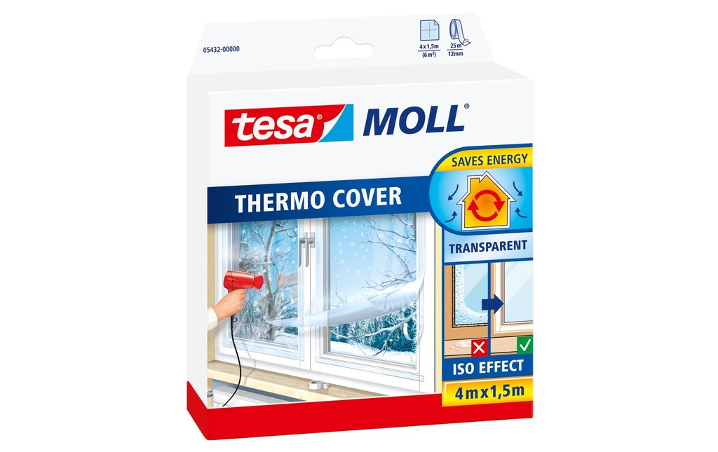 tesa Thermo Cover Film d'isolation pour fenêtres 4 x 1.5 m