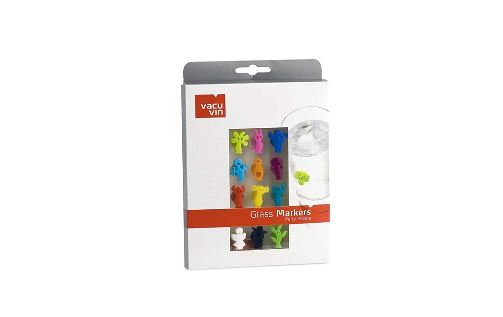 Vacuvin Marqueur en verre Party People 12 Pièce/s Multicolore