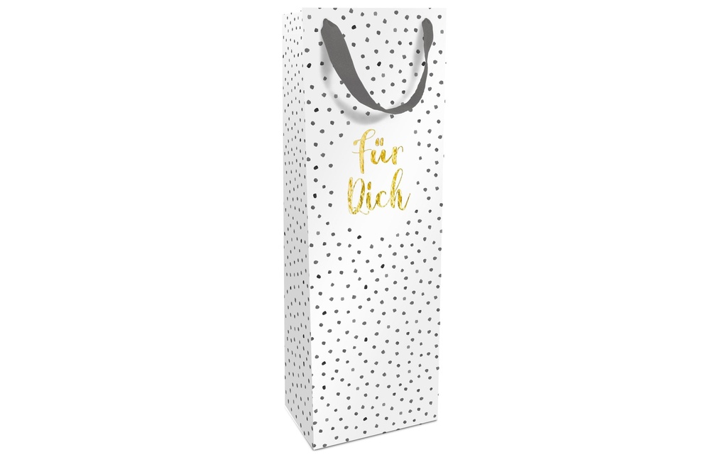 Braun + Company Sac à bouteilles Für dich 12 x 36 x 8 cm, Gris/Blanc