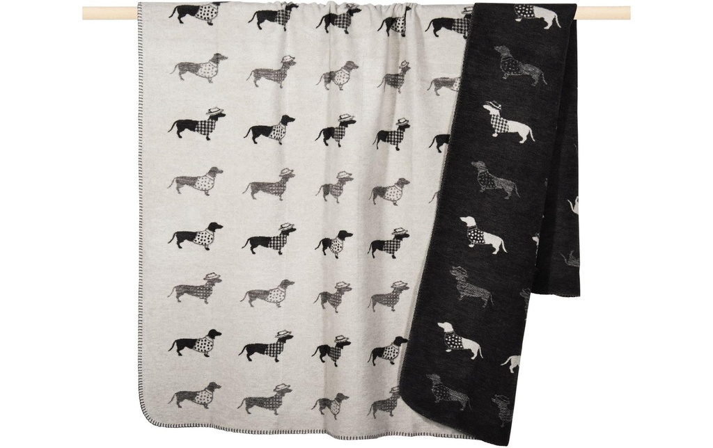 pad Couverture Teckel 200 x 150 cm, Noir/Gris