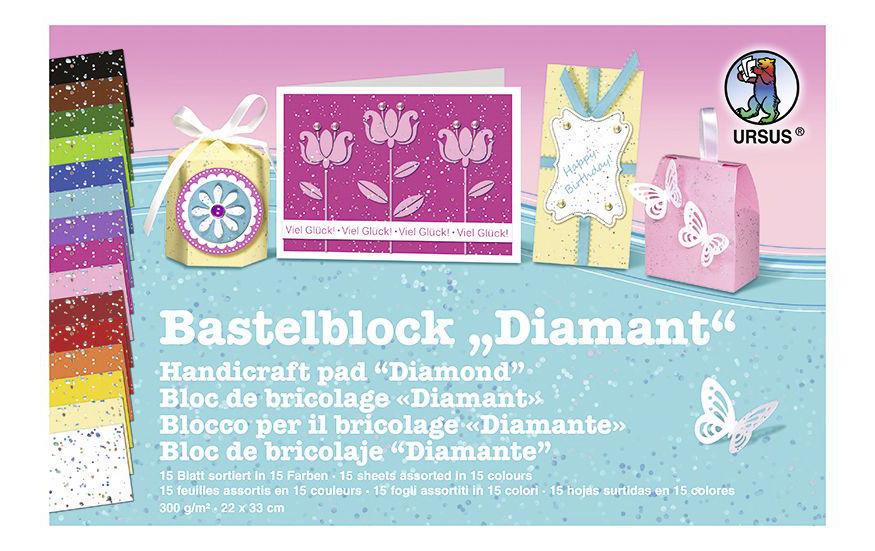 URSUS Papier de fantaisie Diamant 300 g/m² 23 x 33 cm