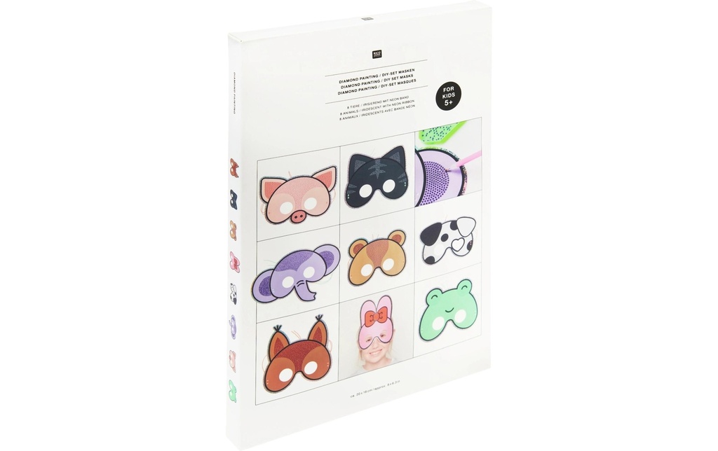 Rico Design Kit de bricolage Diamond Painting, Masques animaux