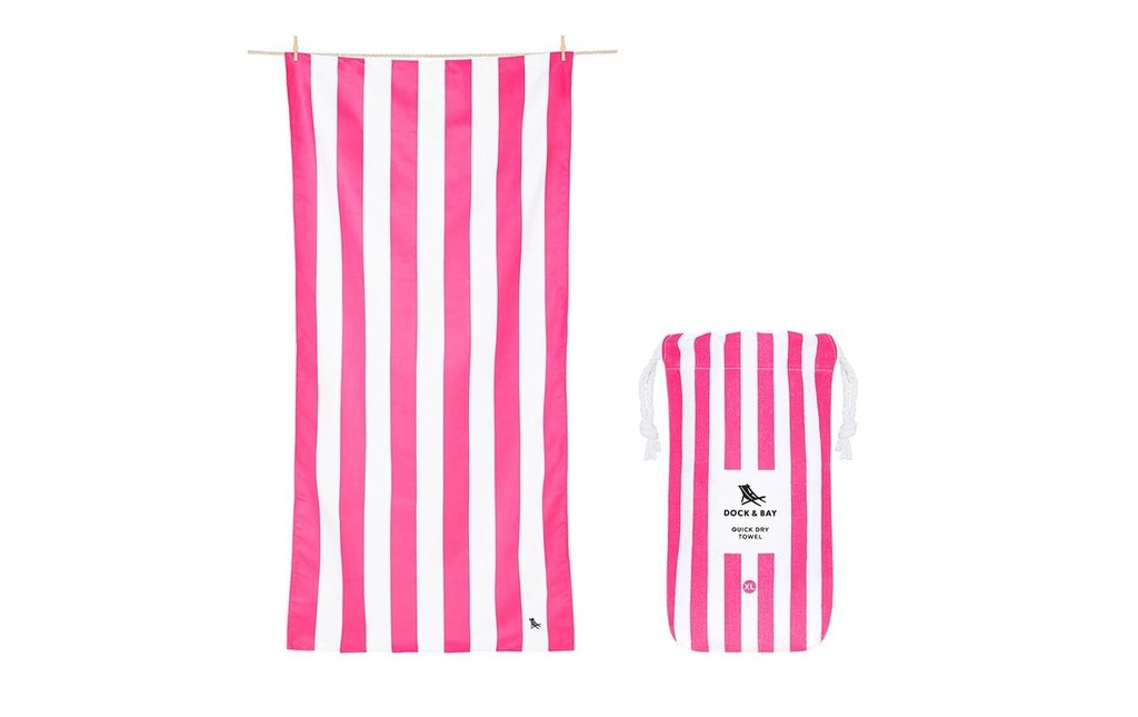 Dock & Bay Serviette de plage Cabana XL, Blanc, Rose