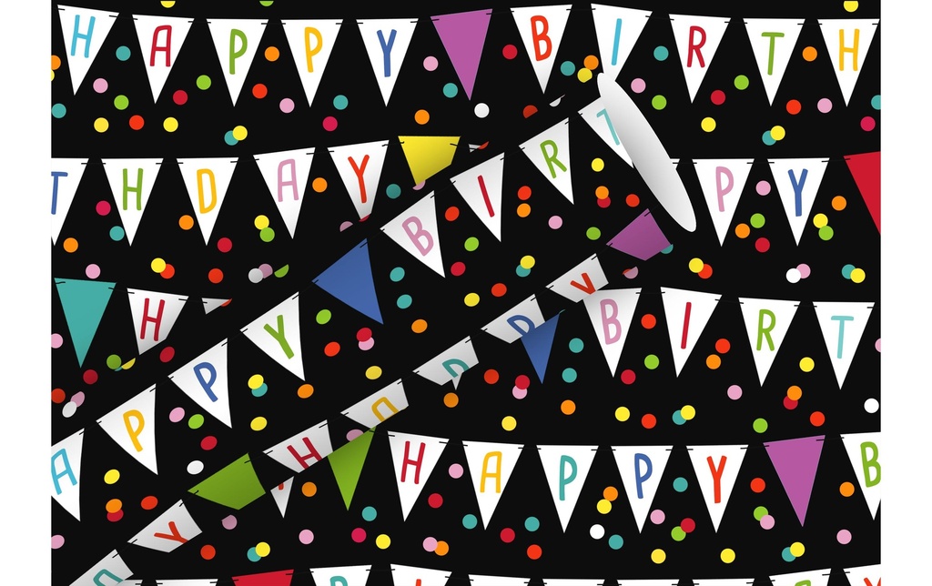 Braun + Company Papier cadeau Fanion 2 m x 70 cm, Noir