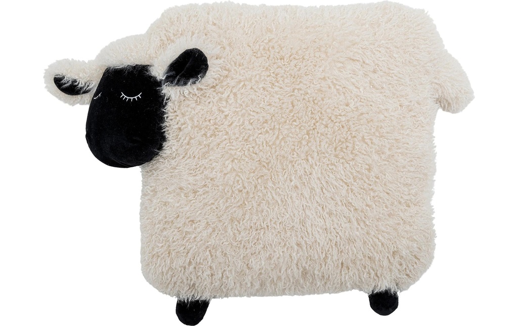 Bloomingville Coussin Dolly avec rembourrage Mouton, blanc