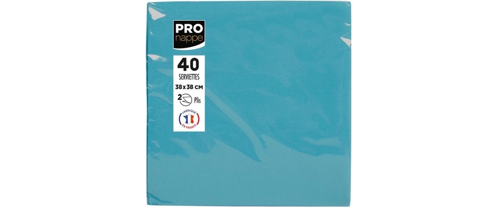 PRO nappe Serviettes en papier Turquoise 38 cm x 38 cm, 40 Pièce/s