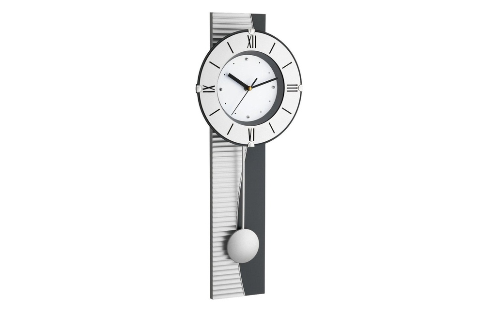 TFA Dostmann Horloge murale XXL avec pendule, argent