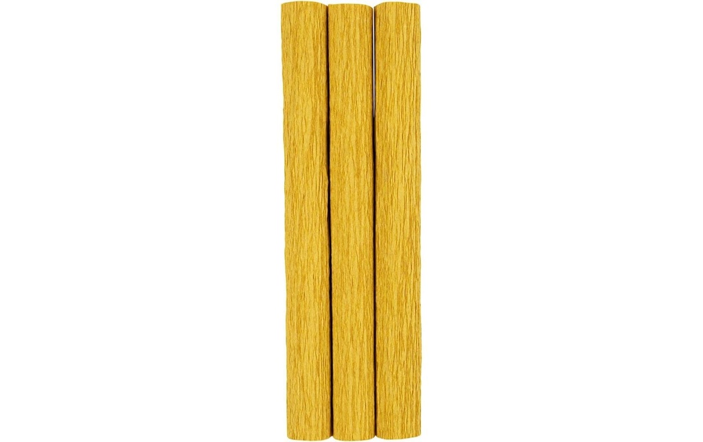 Creativ Company Papier crêpe 25 x 60 cm, 3 rouleaux, curry