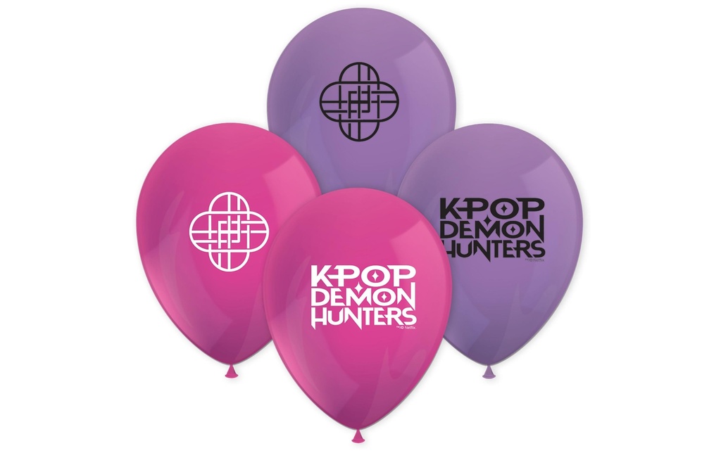 We fiesta Party Ballon de baudruche K-Pop Demon Violet/Rose, 8 pièces