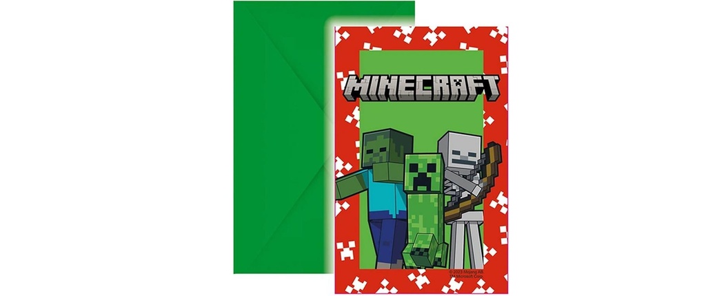 We fiesta Party Carte d’invitation Minecraft 6 pièces