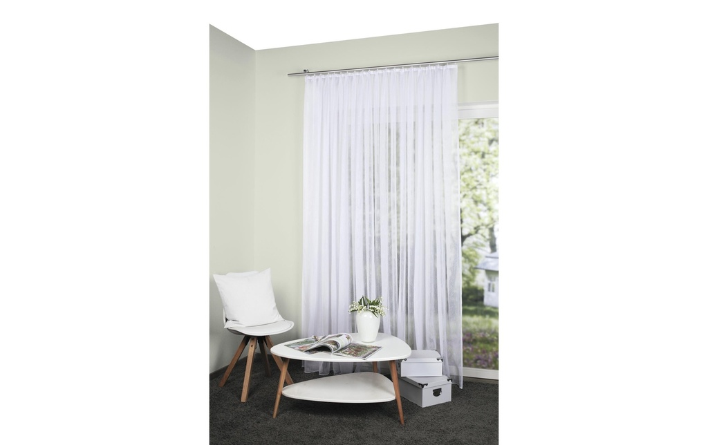 Stotz Decor AG Rideaux ajourés avec galons autoplissants et patins  Chur 300 cm x 145 cm