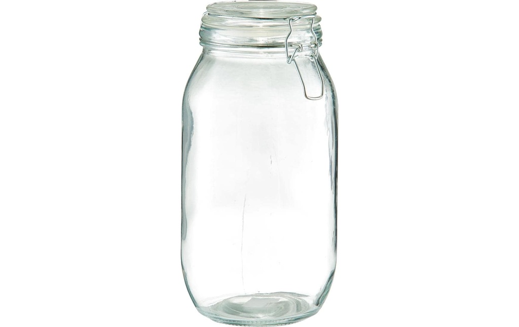 Zeller Present Bocal à provisions avec fermeture à étrier 2 l, Transparent/Brun