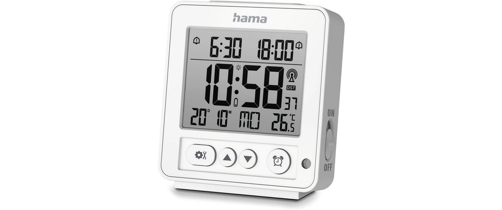 Hama Réveil radio-piloté Rhodos Blanc