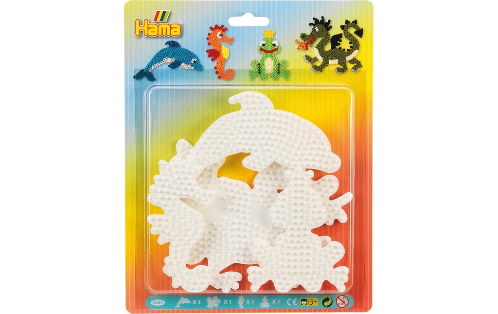 Hama Plaques pour perles à repasser Animaux 4 pièces Blanc