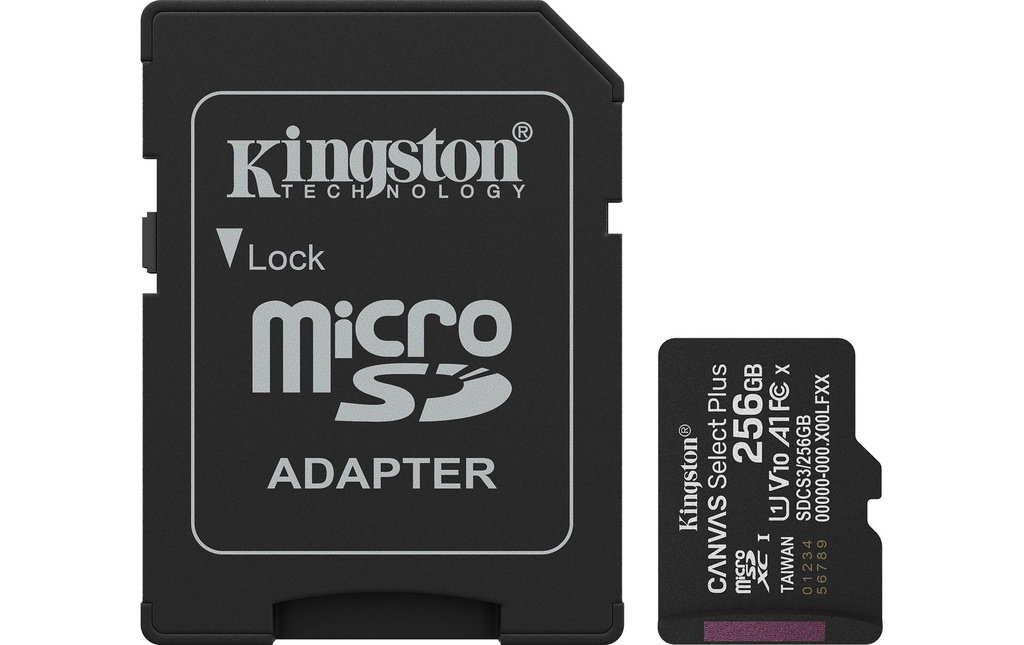 Kingston Carte microSDXC Canvas Select Plus Gen3 256 GB