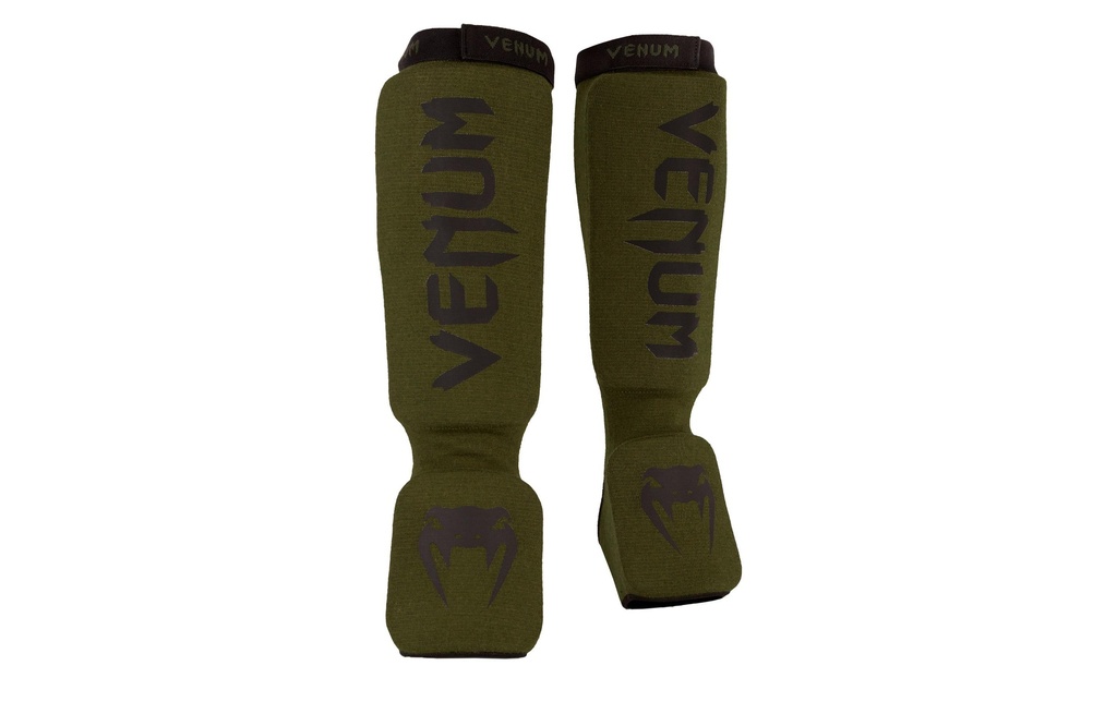 Venum Kontact Shin Guards Noir/Vert olive, L