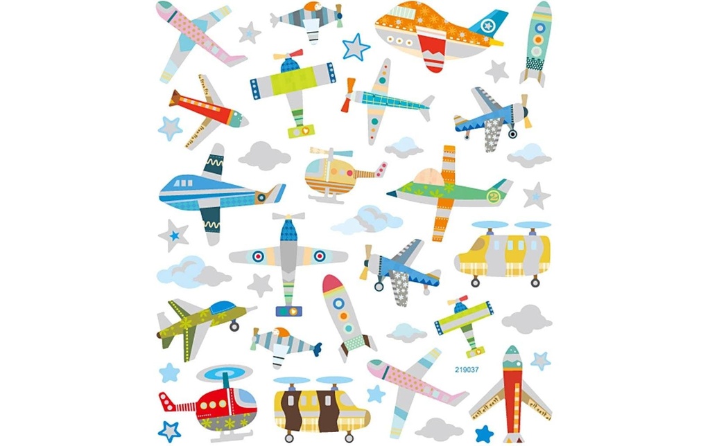 Creativ Company Autocollant à motif Avions 1 feuille