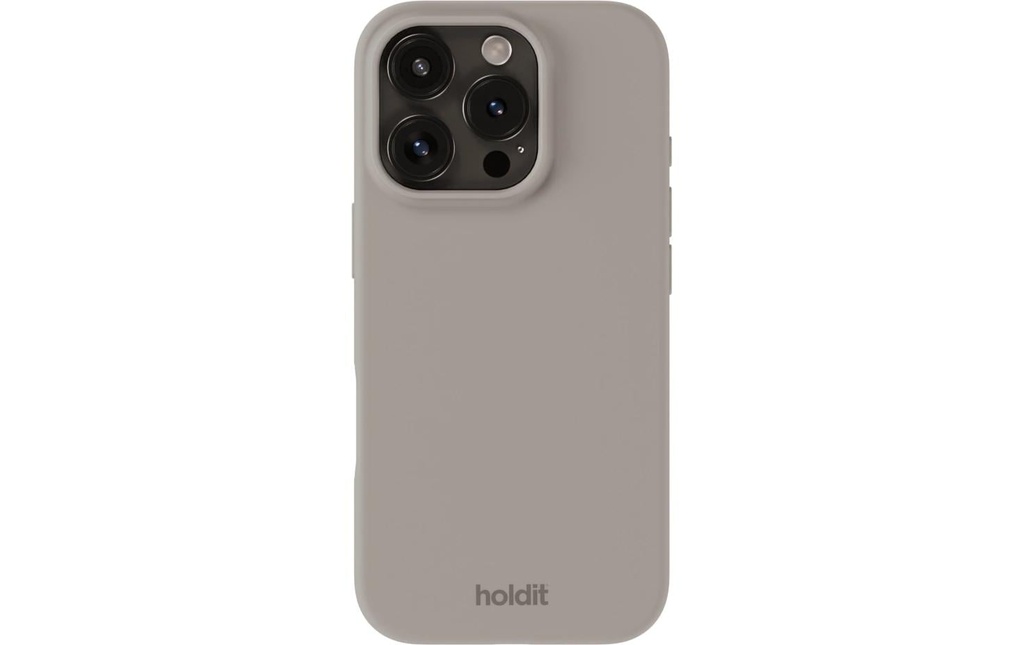 Holdit Coque arrière Silicone iPhone 16 Pro Taupe
