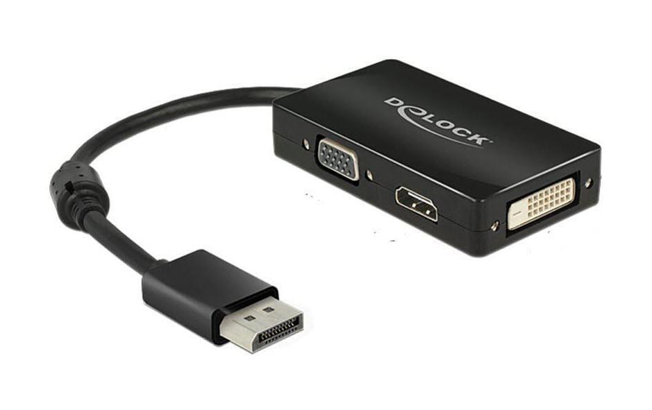 Delock Multiadaptateur DisplayPort - DVI-I/HDMI/VGA