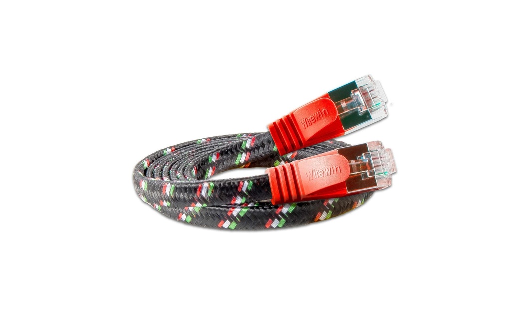 SLIM Câble patch slim RJ-45 - RJ-45, Cat 6, STP, 1 m, Rouge