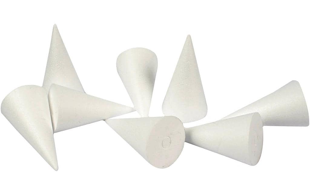 Creativ Company Cône en polystyrène 50 pièces, blanc
