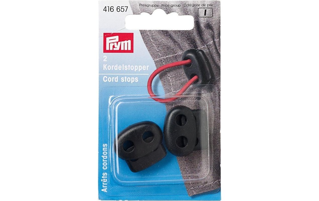 Prym Arrêt de cordon 2 trous noir