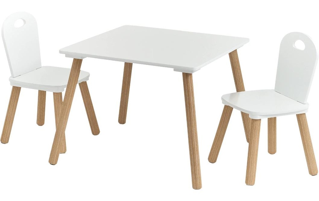 Zeller Present Ensemble de sièges pour enfants 3 pièces Blanc; Nature