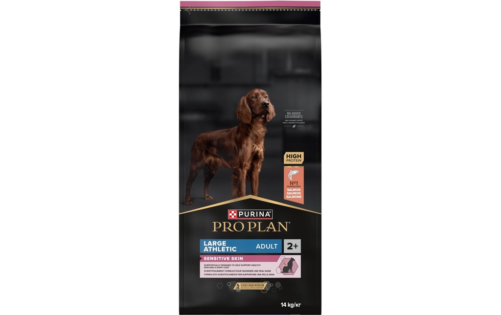 Purina Pro Plan Alimentation sèche L Athletic Adult Sens. Skin Saumon, 14 kg