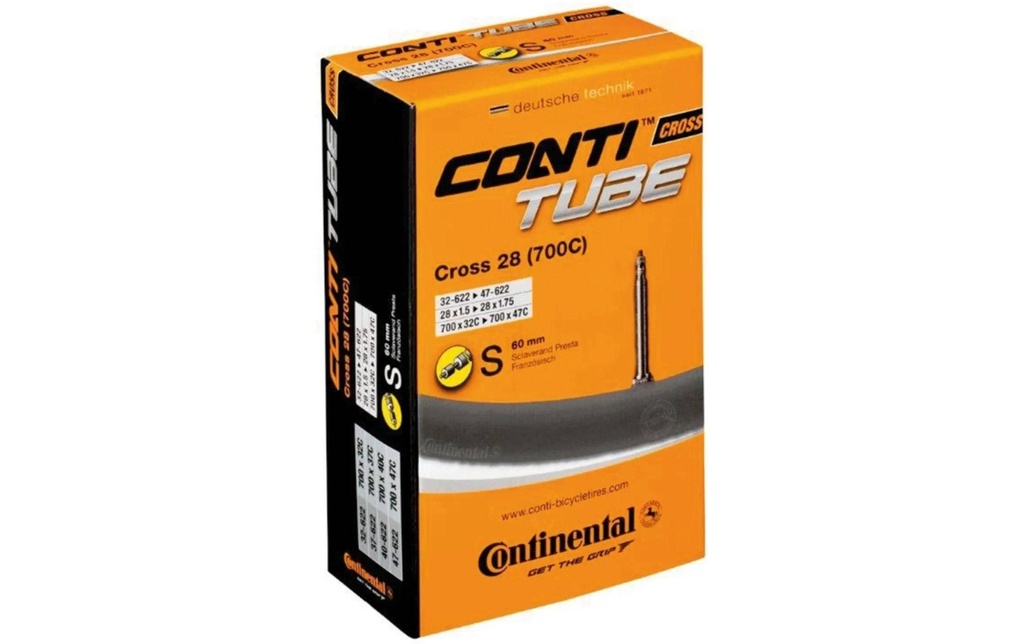 Continental Chambre à air de vélo Cross Sclaverand/Presta 28