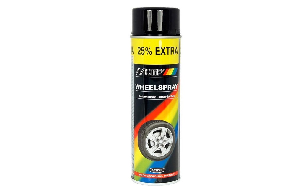 MOTIP Spray pour jantes, 500 ml, Noir brillant