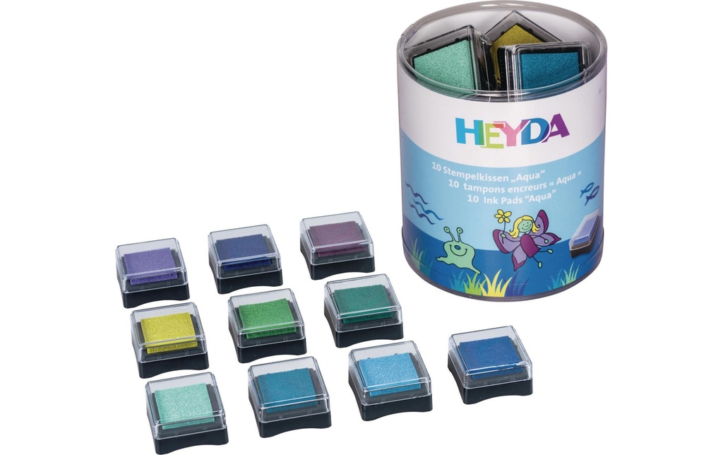 Heyda Tampon encreur Set Aqua Multicolore, 10 pièces