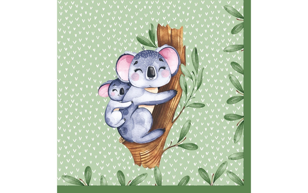 Paper + Design Serviettes en papier Koalas 33 cm x 33 cm, 20 Pièce/s