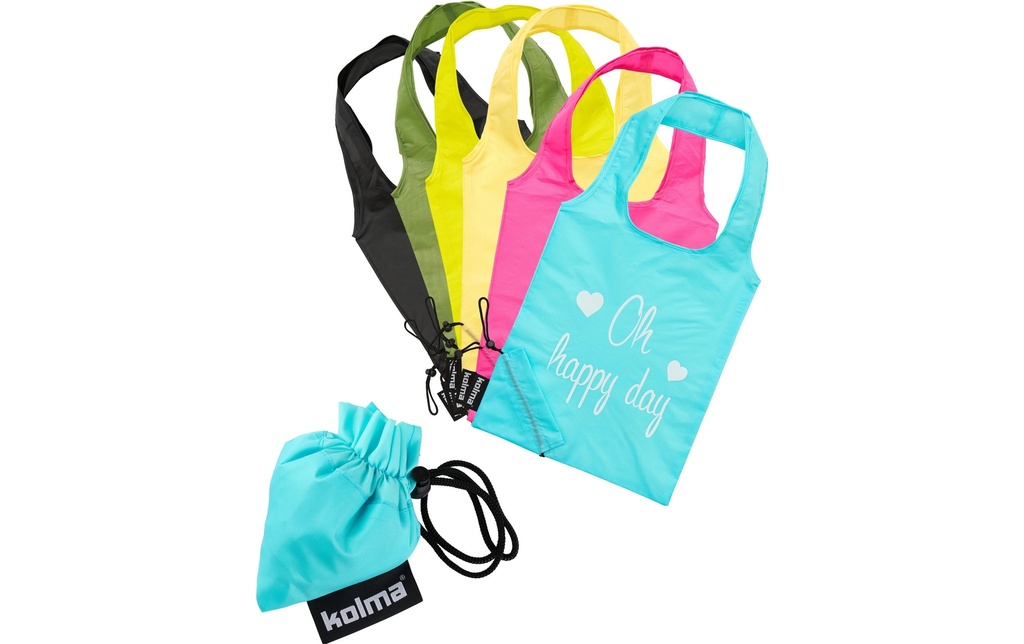 Kolma Sac RPET «Oh happy day», assorti, Multicolore, 6x5 pcs.