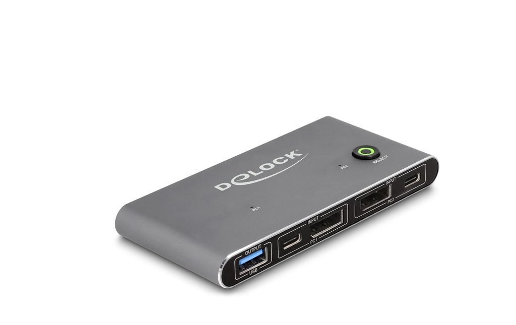 Delock Commutateur KVM Displayport 8K 30 Hz avec USB 5 Gbps